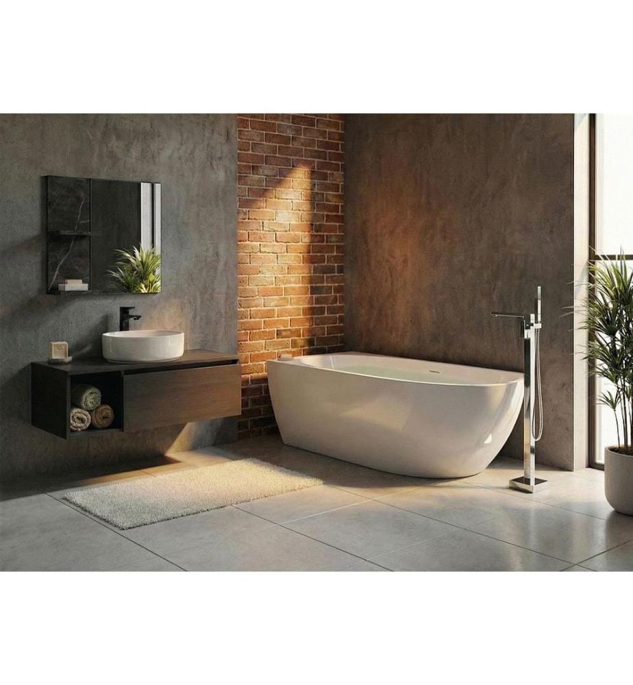Baignoire d'angle PARNAIBA Côté droit 170 x 80 cm Blanc