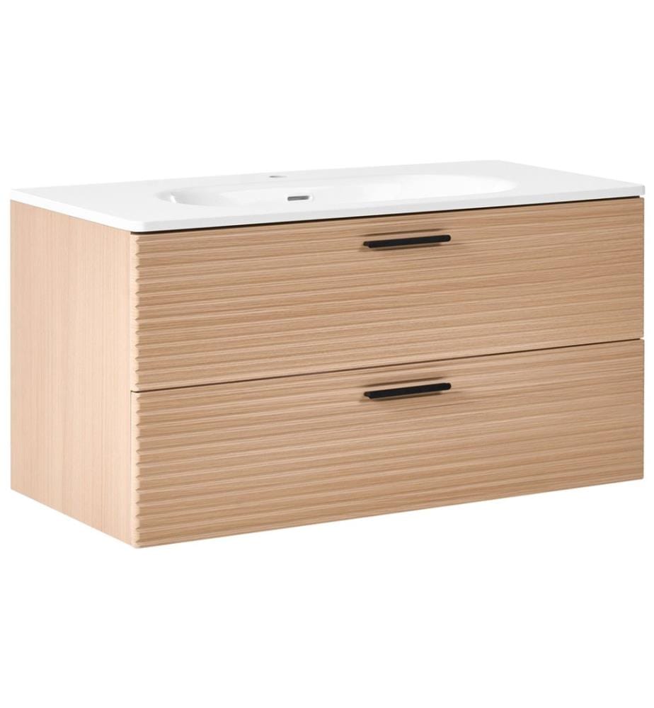 Wall Mounted Vanity Unit with Basin ARAPA Light Brown