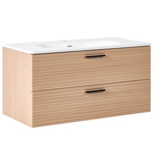 Wall Mounted Vanity Unit with Basin ARAPA Light Brown