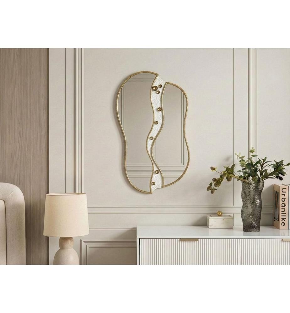 Wandspiegel TAWLEY 45 cm 76 cm Metall Gold