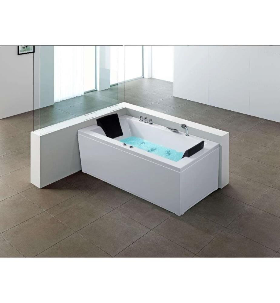 Baignoire d'angle à remous avec LED VARADERO Côté droit 183 x 90 cm Blanc