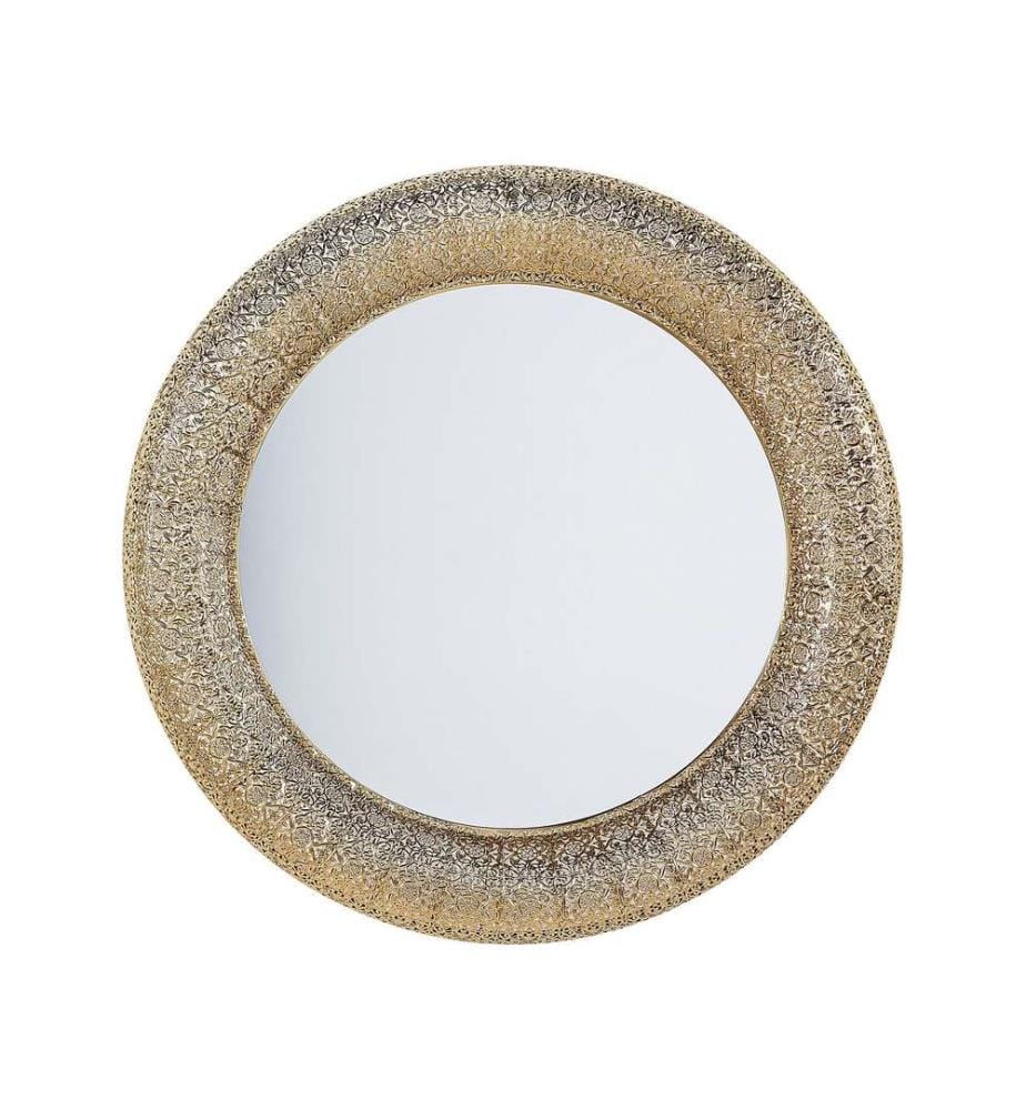 Wandspiegel CHANNAY 80 cm 80 cm Metall Gold