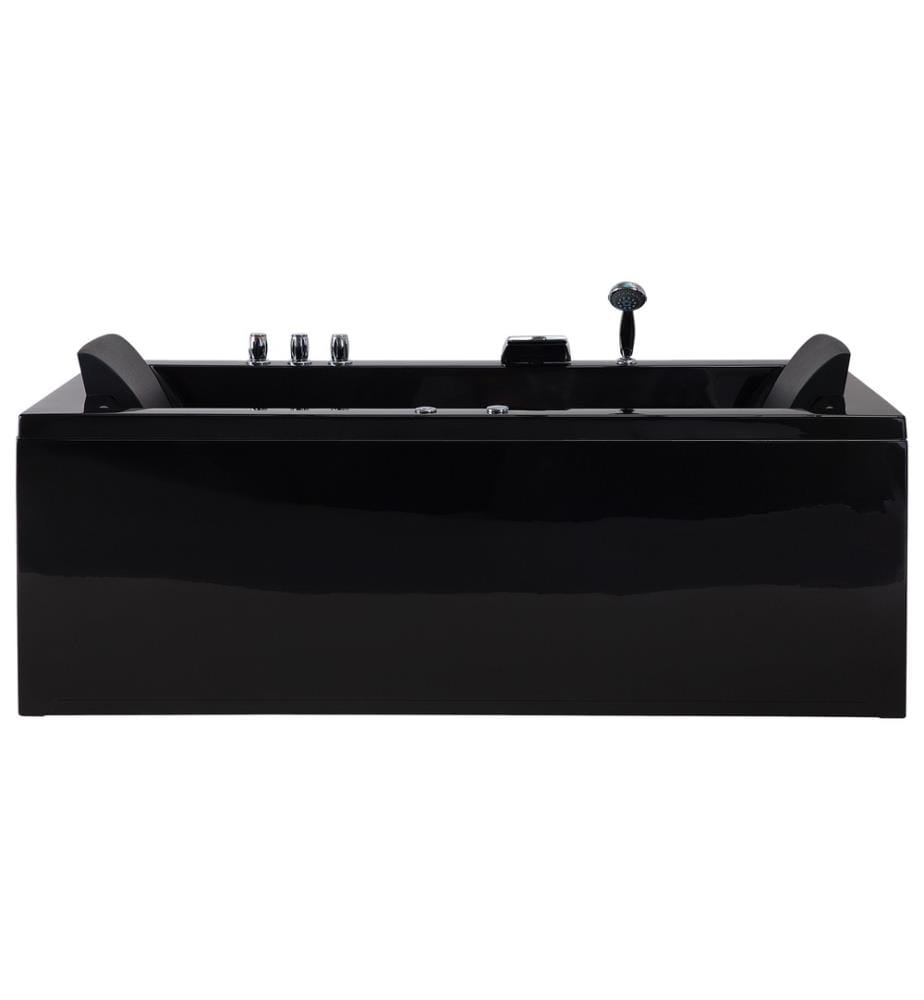 Vasca idromassaggio angolare con LED VARADERO Lato destro 183 x 90 cm Nero