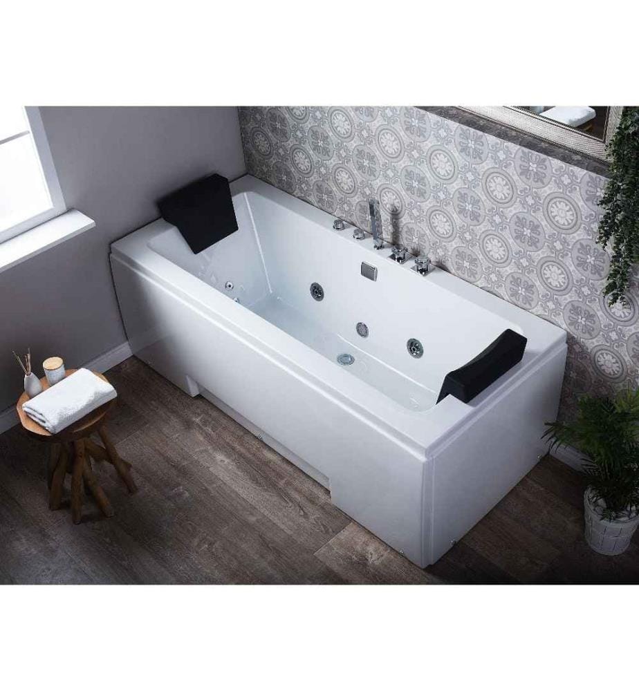 Baignoire d'angle à remous avec LED GALLEY 170 x 75 cm Blanc
