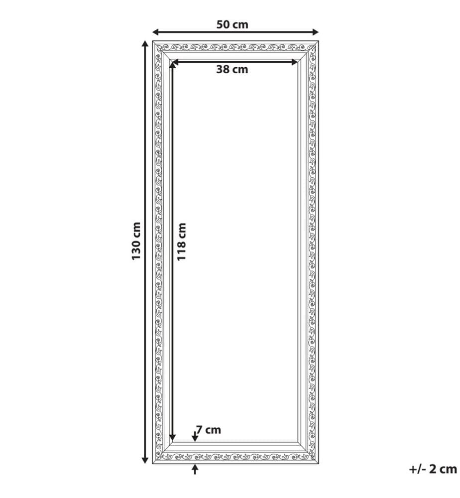 Miroir MAULEON 50 cm 130 cm Blanc cassé