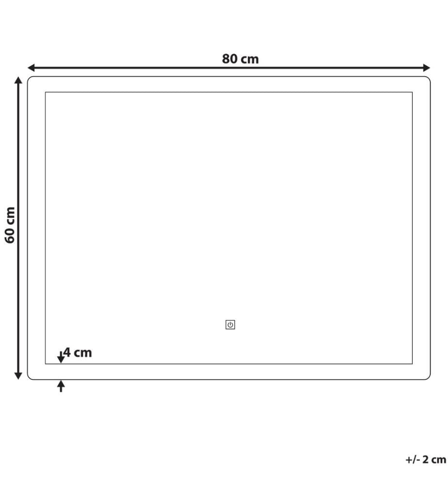 LED Bathroom Mirror CORROY 80 cm 60 cm Silver