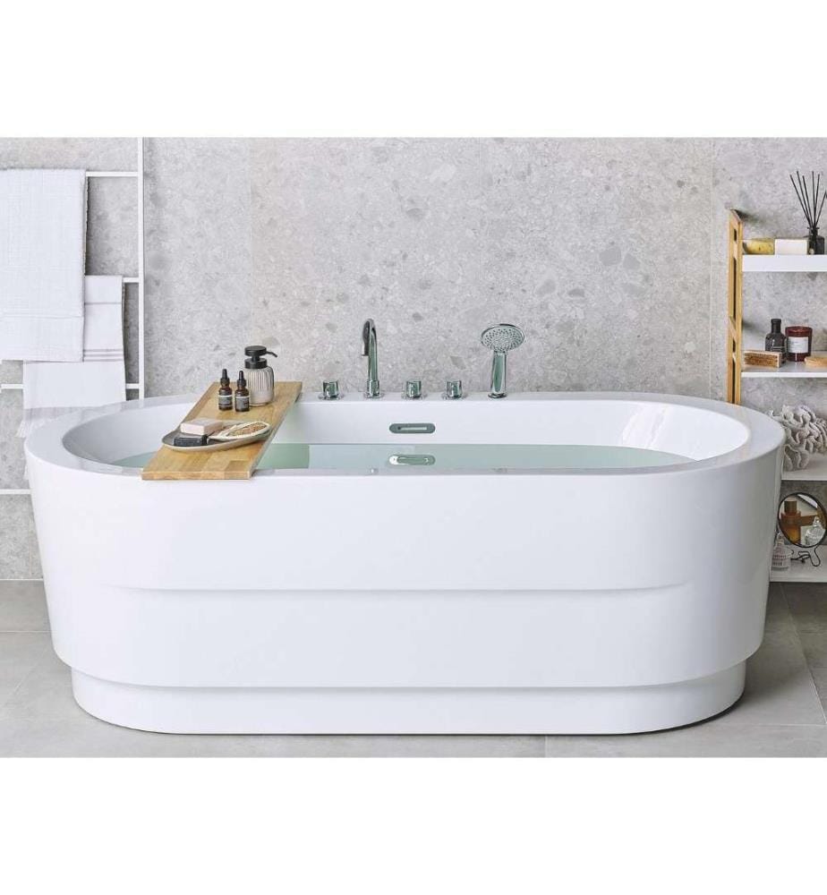 Vasca da bagno freestanding EMPRESA con accessori 170 x 80 cm Bianco
