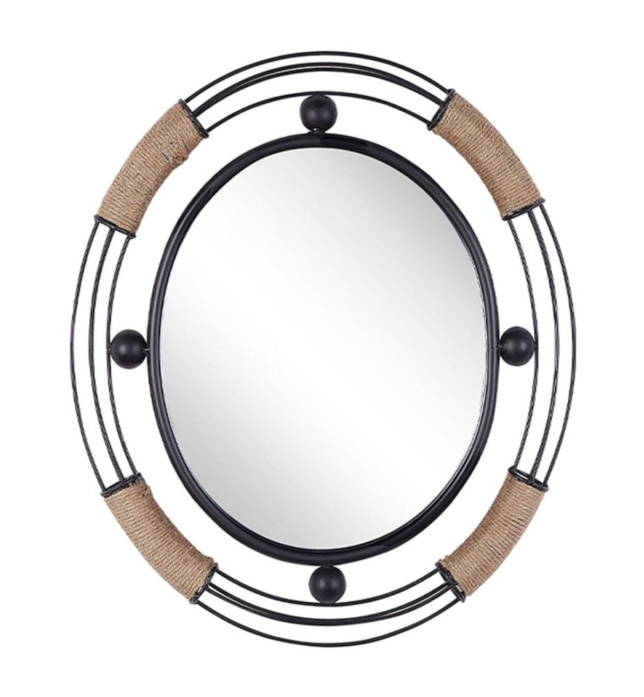 Miroir MOULINS 50 cm 55 cm Métal Noir