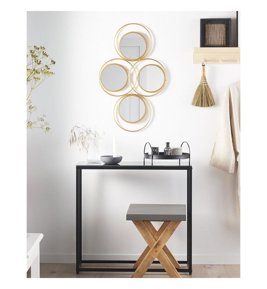 Wandspiegel LESCAR 50 cm 80 cm Metall Gold