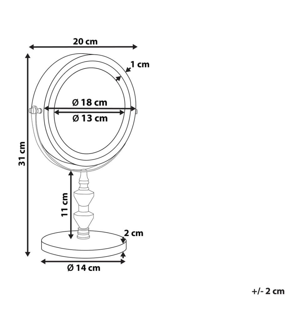 Miroir de table LED LAON Argenté
