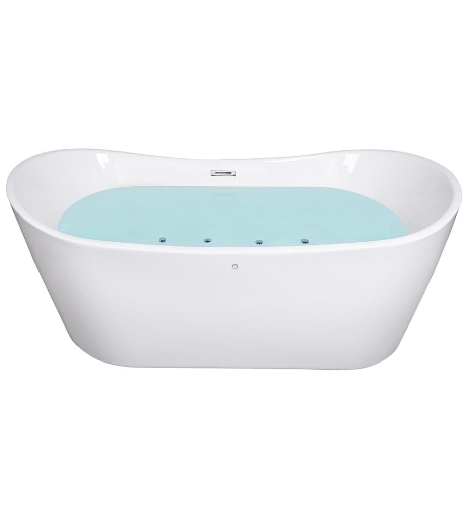 Vasca idromassaggio freestanding con LED ANTIGUA 168 x 80 cm Bianco