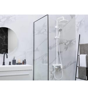 Ensemble de douche avec mitigeur et douche de pluie GURARA Blanc