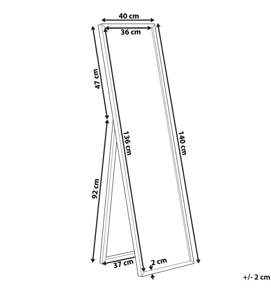 Standspiegel TORCY 140 cm Silber