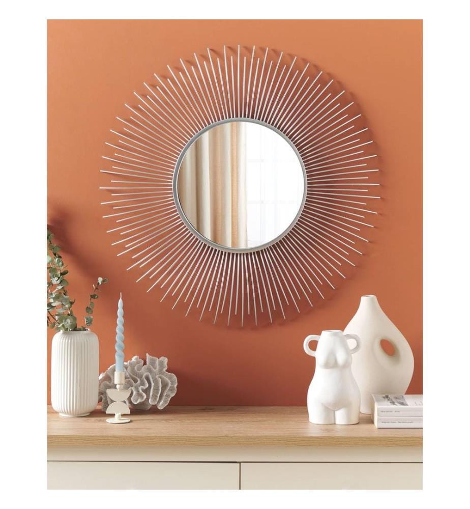 Miroir CILLY 80 cm 80 cm Métal Argenté