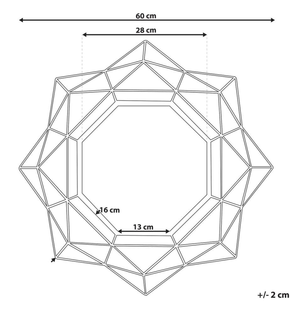 Miroir HILLION 60 cm 60 cm Métal Doré