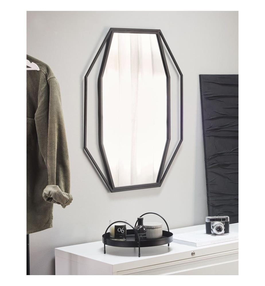 Miroir NIRE 60 cm 80 cm Métal Gris graphite