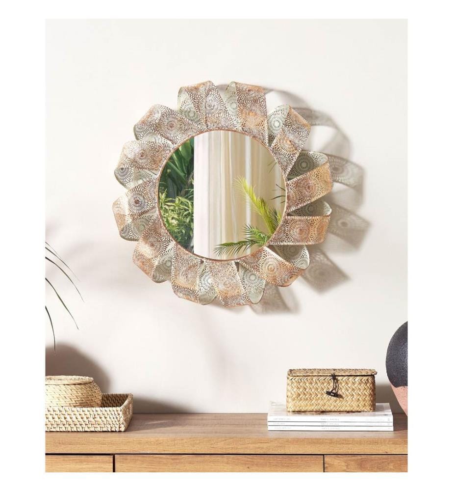 Wall Mirror MANGALORE 54 cm 54 cm Metal White