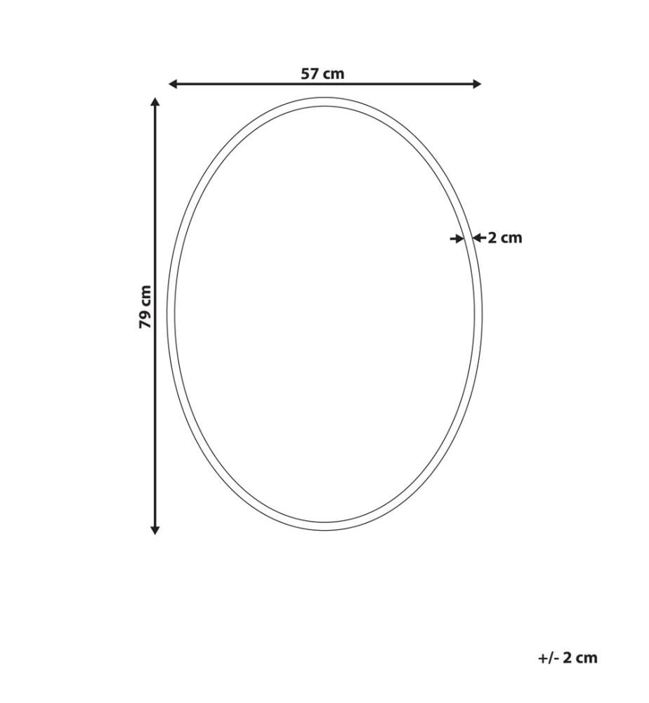 Miroir OUVEA 57 cm 79 cm Métal Doré