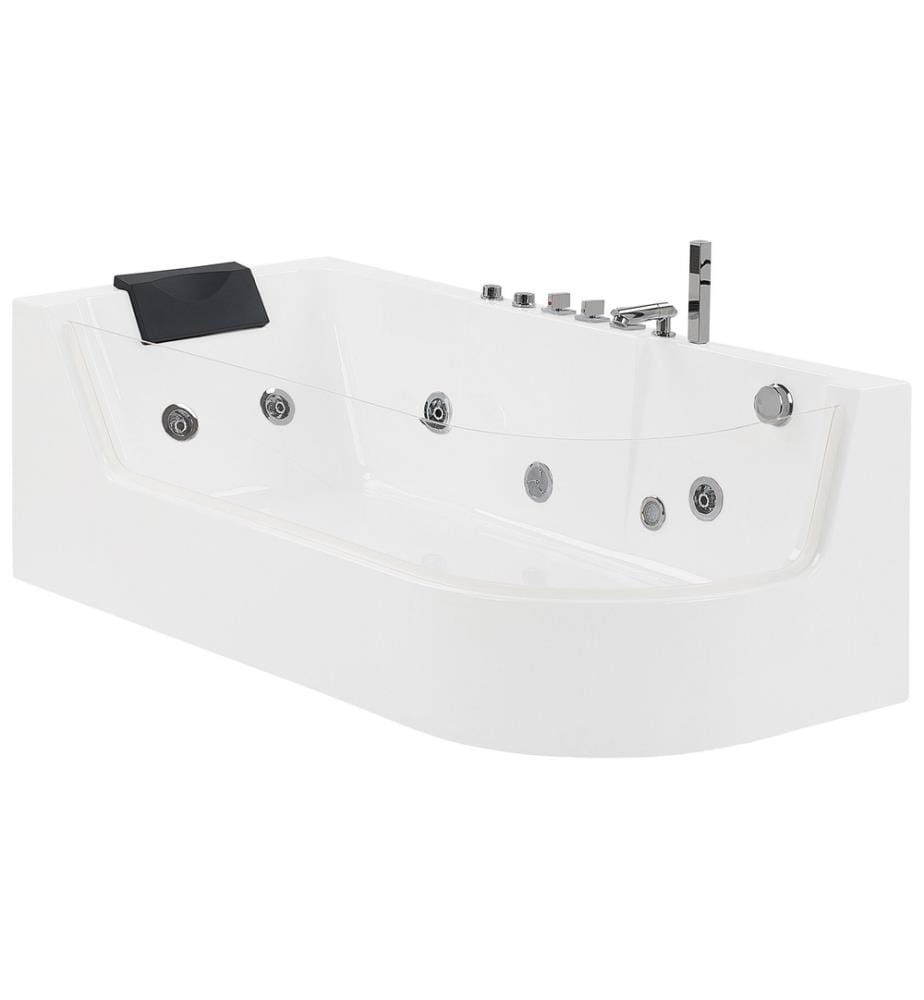 Vasca idromassaggio angolare con LED ACUARIO Lato destro 170 x 80 cm Bianco