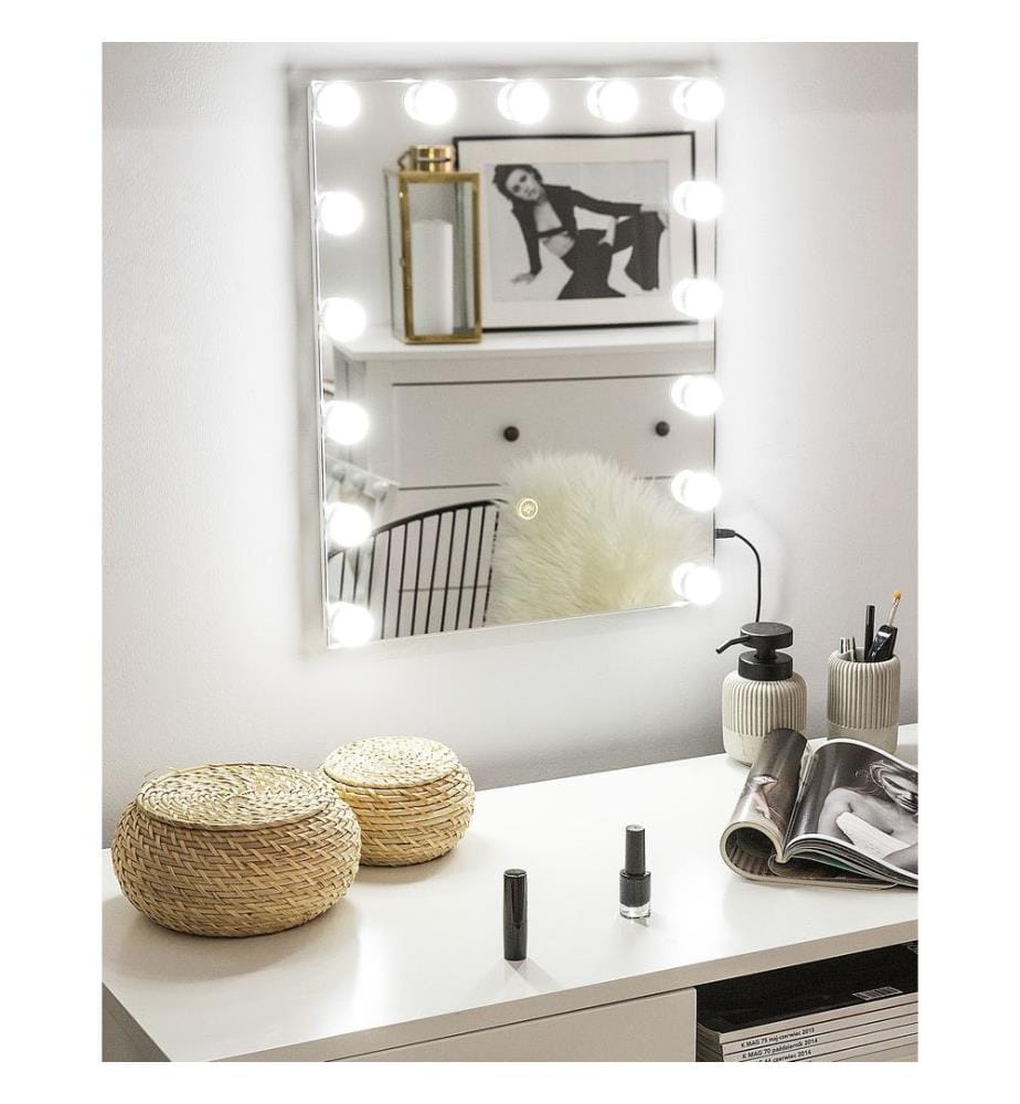 LED-Badezimmer-Spiegel LUCENAY 40 cm 50 cm Silber