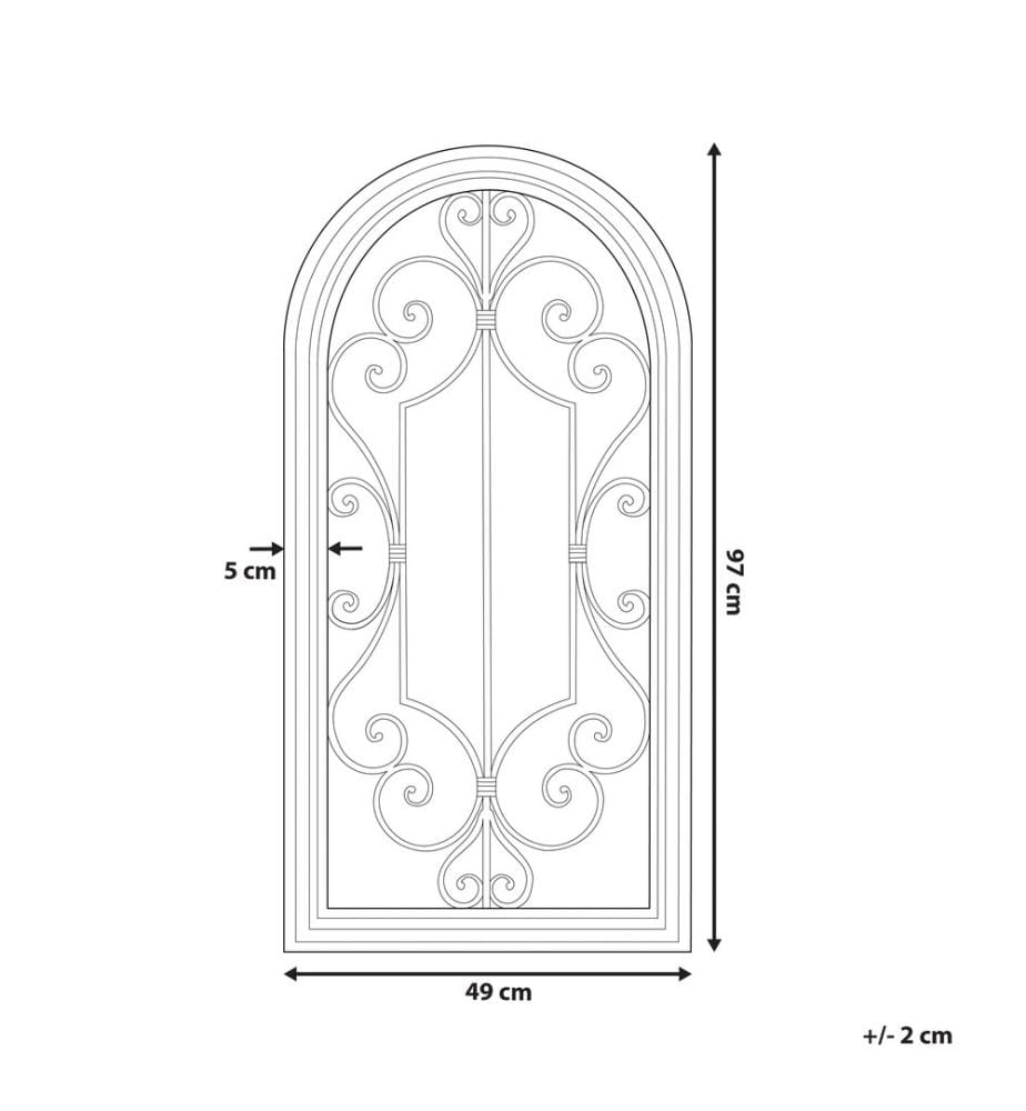 Miroir CAMPEL 49 cm 97 cm Métal Blanc cassé
