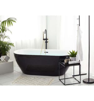 Freistehende Badwanne CARRERA 170 x 80 cm Schwarz