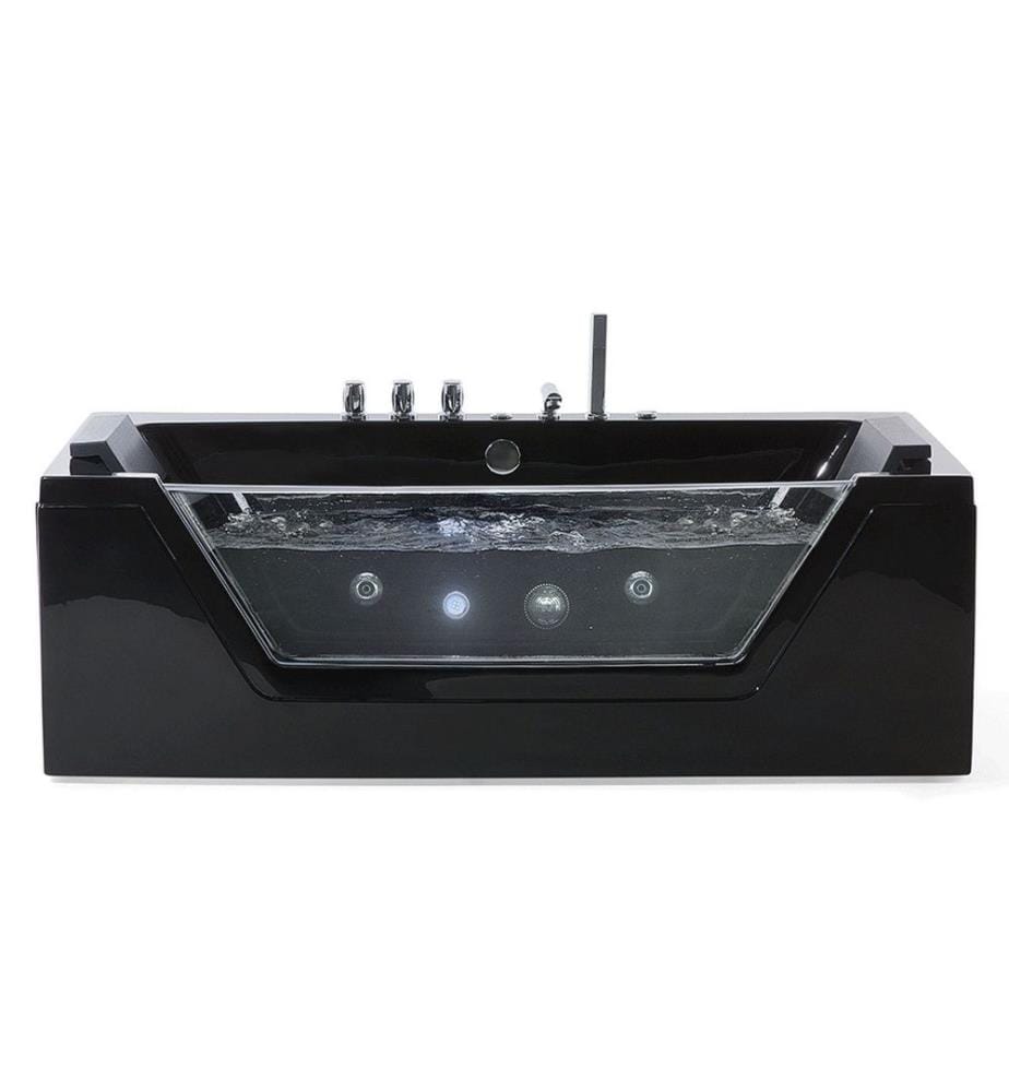 Vasca idromassaggio angolare con LED SAMANA 153 x 71 cm Nero