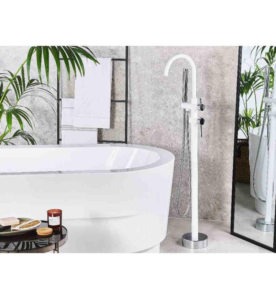 Rubinetteria per vasca da bagno freestanding TUGELA Bianco/Argento