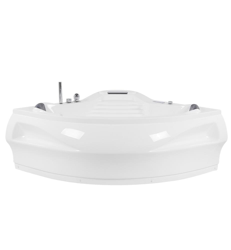 Vasca idromassaggio angolare con LED MONACO con altoparlante Bluetooth integrato 210 x 145 cm Bianco