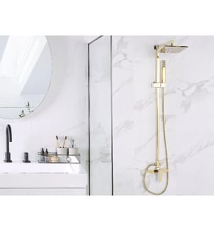 Ensemble de douche avec mitigeur et douche de pluie TAGBO Doré