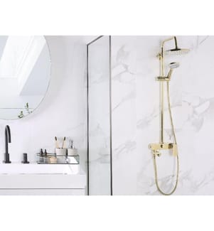 Ensemble de douche avec mitigeur et douche de pluie GURARA Doré