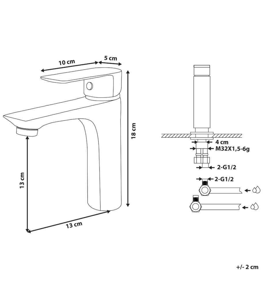 Rubinetteria per lavabo BERLOI Ottone Nero