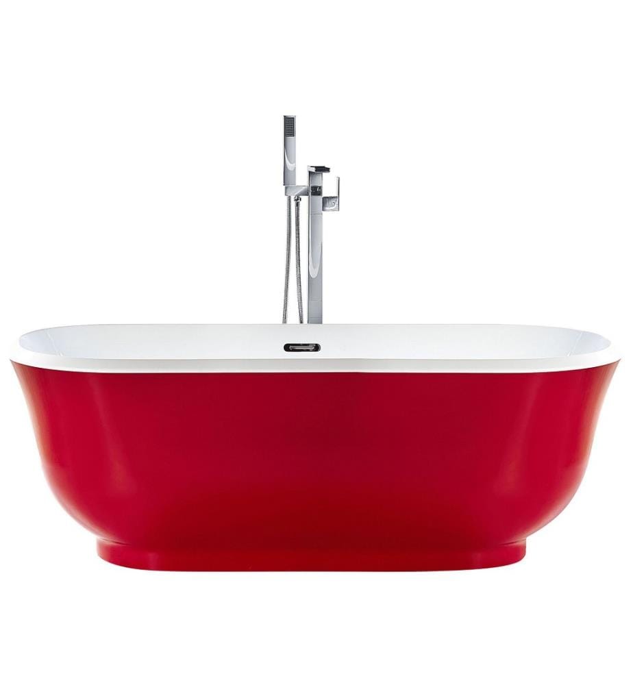 Vasca da bagno freestanding TESORO 170 x 77 cm Rosso