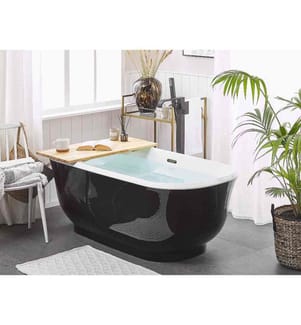 Freistehende Badwanne TESORO 170 x 77 cm Schwarz