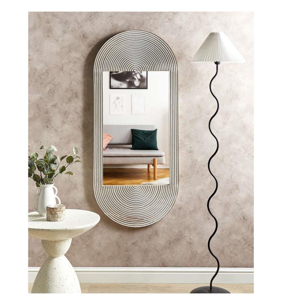 Miroir BRIANT 56 cm 130 cm Bois de manguier Blanc