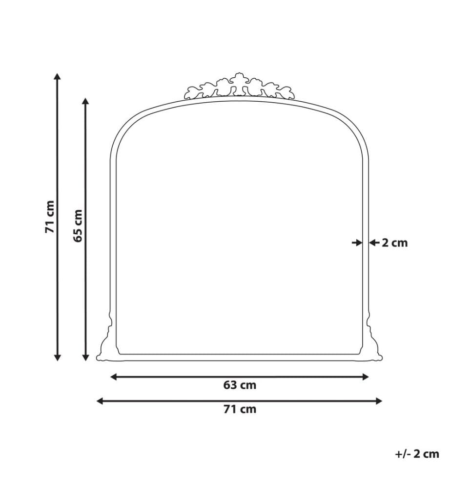 Wandspiegel LIVRY 71 cm 71 cm Metall Gold