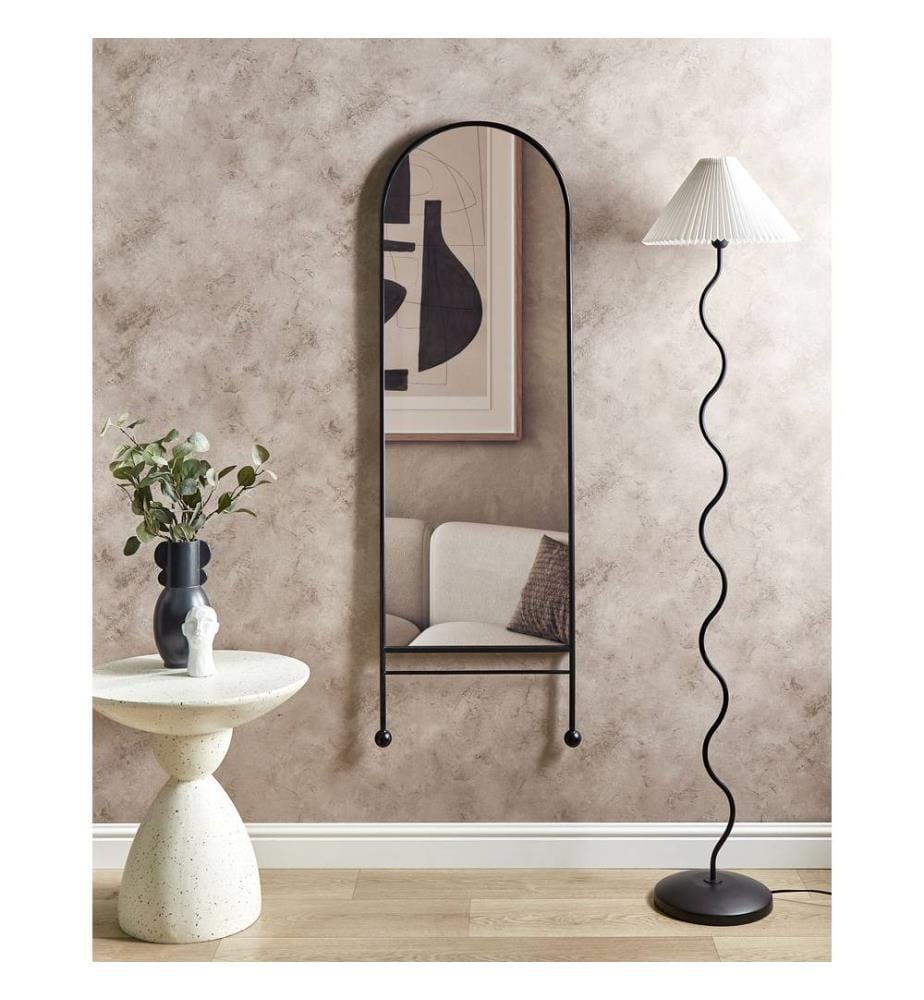 Wandspiegel JARNAGES 45 cm 145 cm Metall Schwarz
