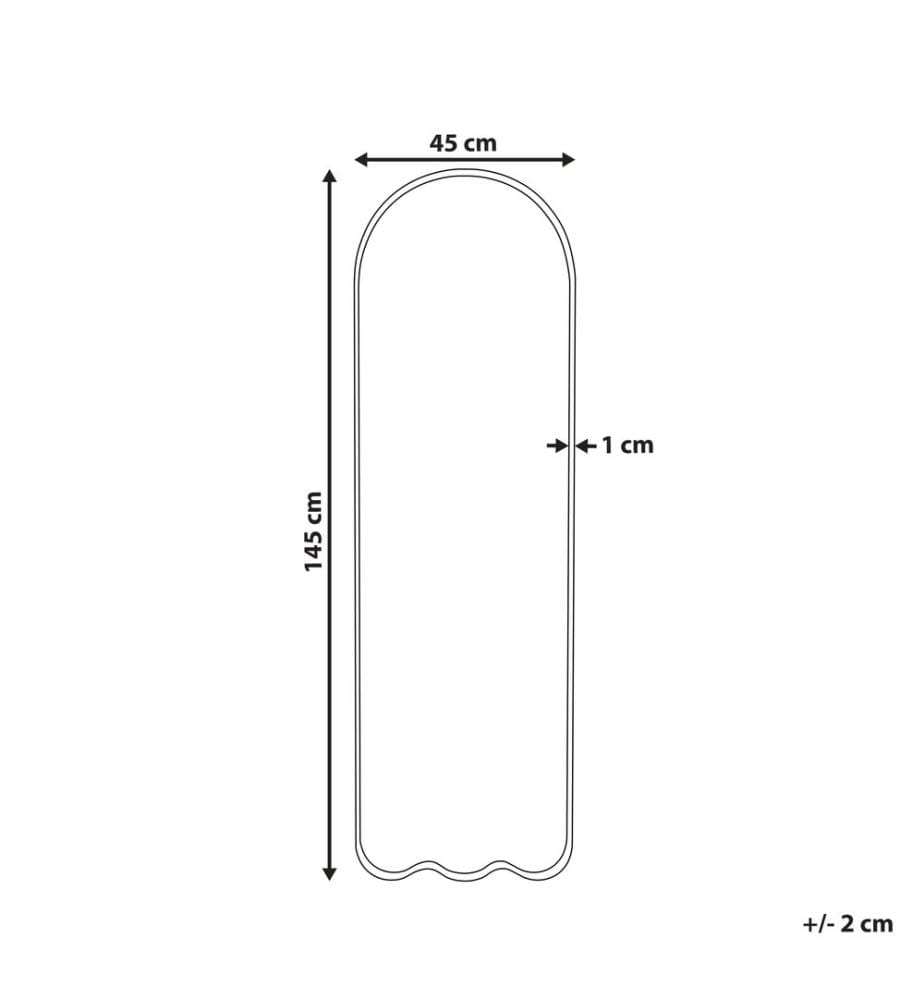 Miroir BUSSY 45 cm 145 cm Métal Blanc cassé
