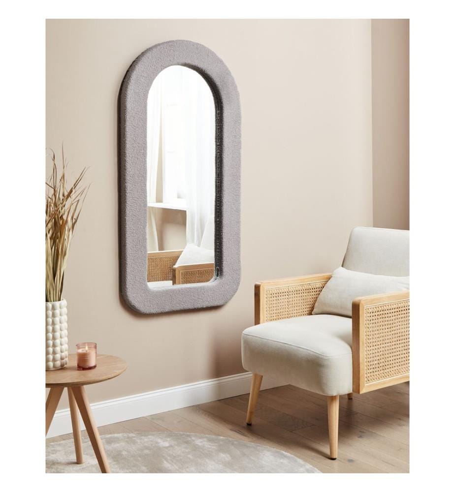 Miroir CERVON 60 cm 120 cm Bouclé Taupe