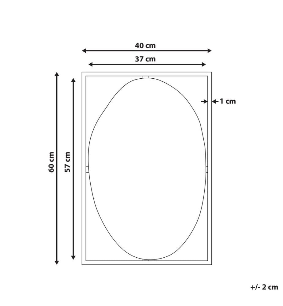 Miroir NIBELLE 40 cm 60 cm Métal Noir