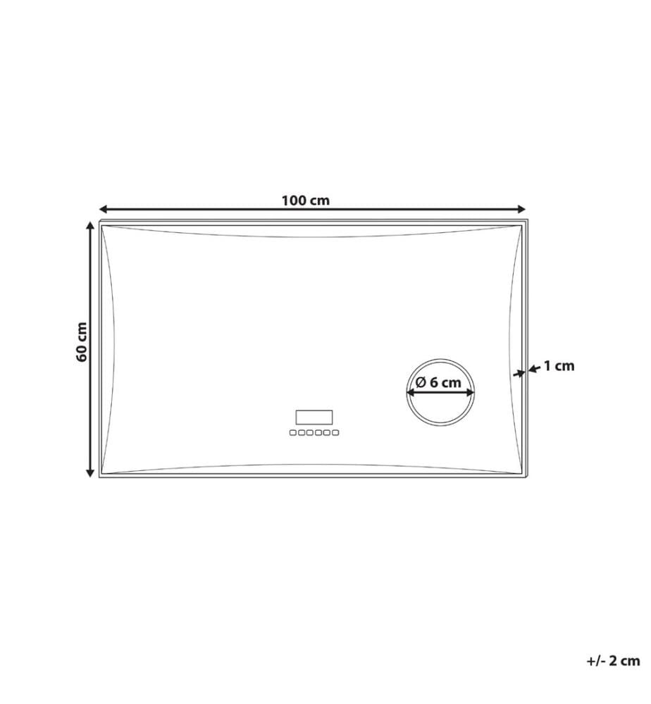 LED-Badezimmer-Spiegel ONLAY 100 cm 60 cm Silber