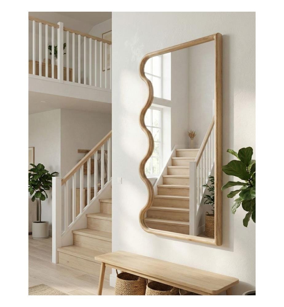 Wall Mirror MURAT 69 cm 150 cm Paulownia Wood Natural