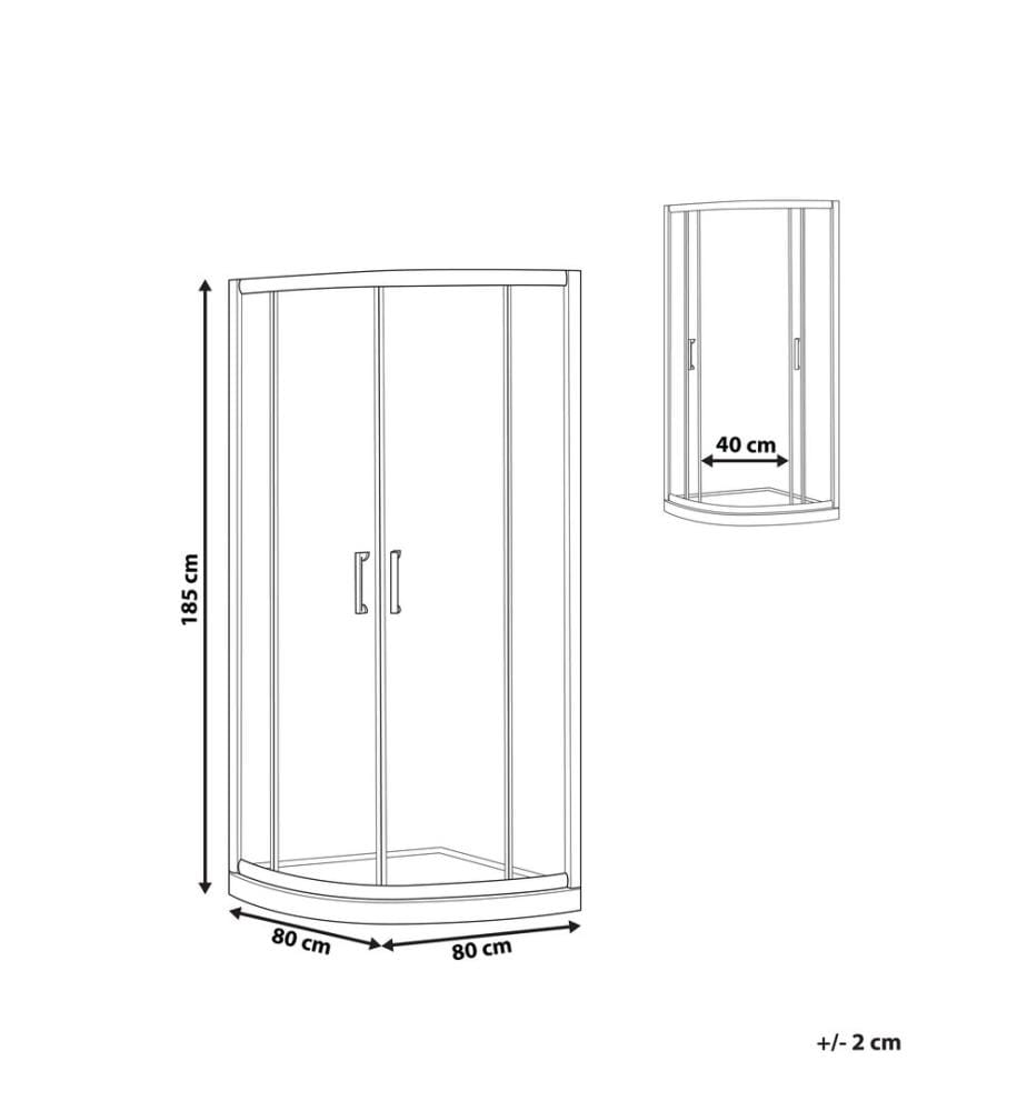 Cabina doccia JUKATAN 80 x 80 x 185 cm Nero