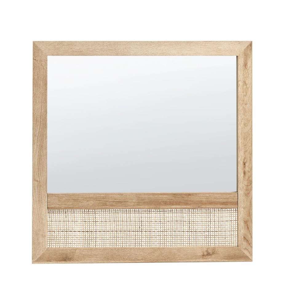 Wall Mirror ROSELL 60 cm 60 cm Light Brown