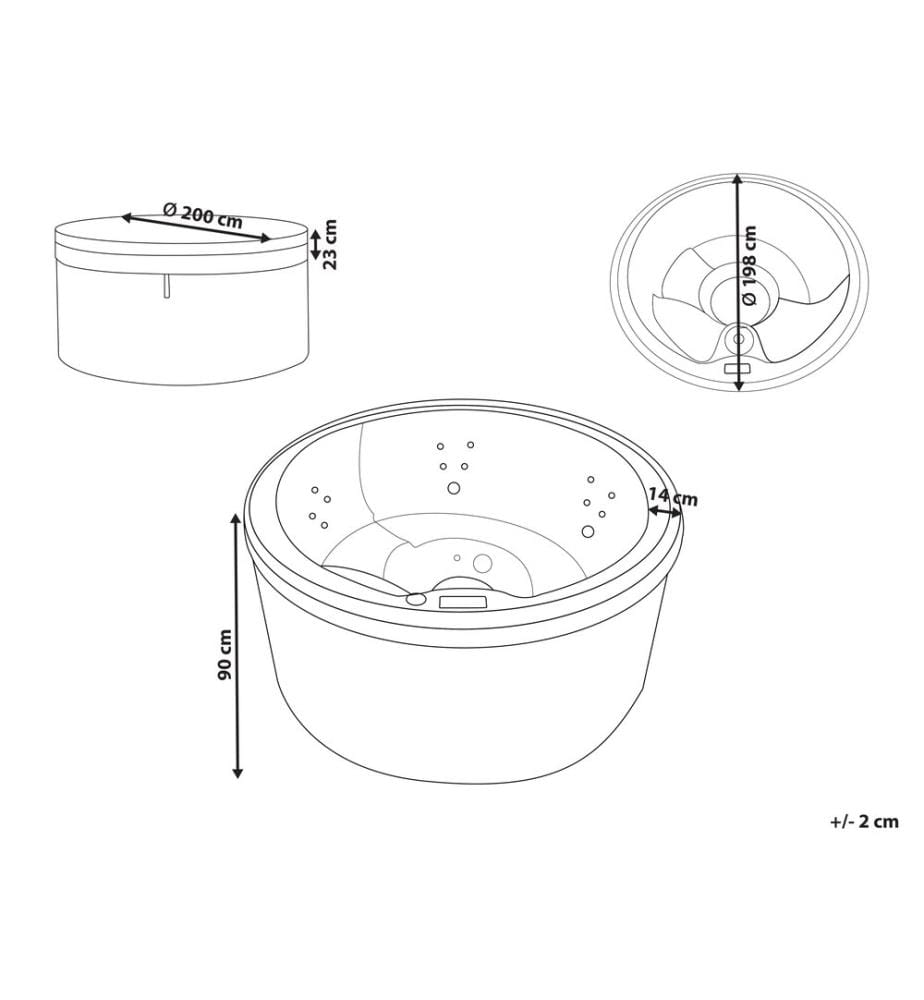 Spa d'extérieur avec LED MARFIL Marron