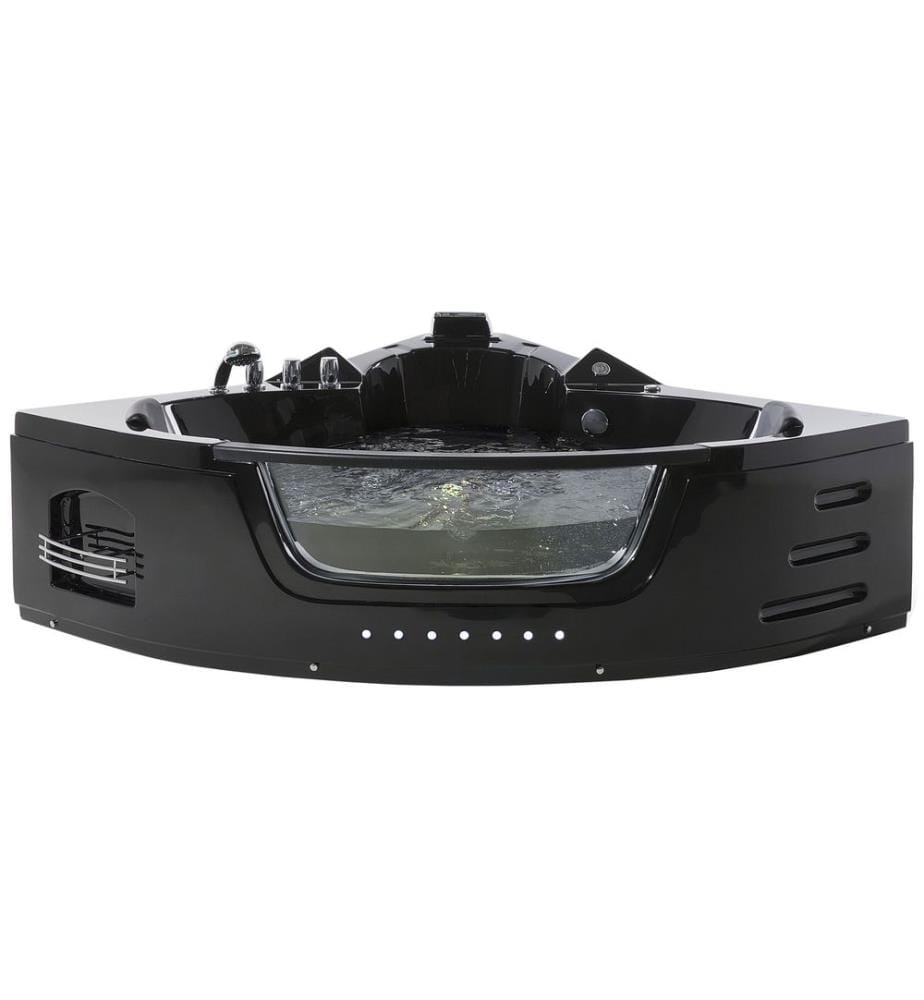 Vasca idromassaggio angolare con LED MARTINICA 214 x 155 cm Nero