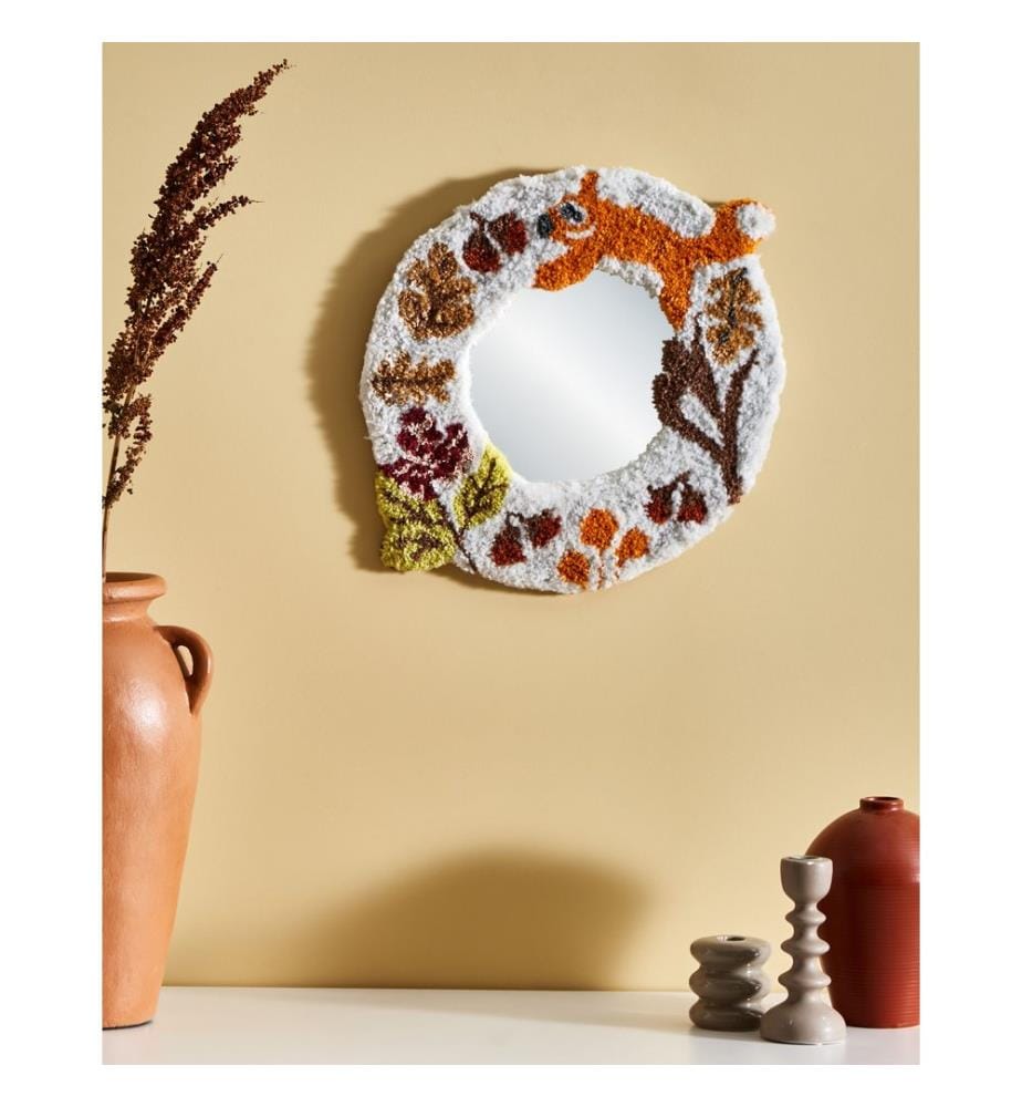 Miroir BORITI 51 cm 40 cm Coton Blanc