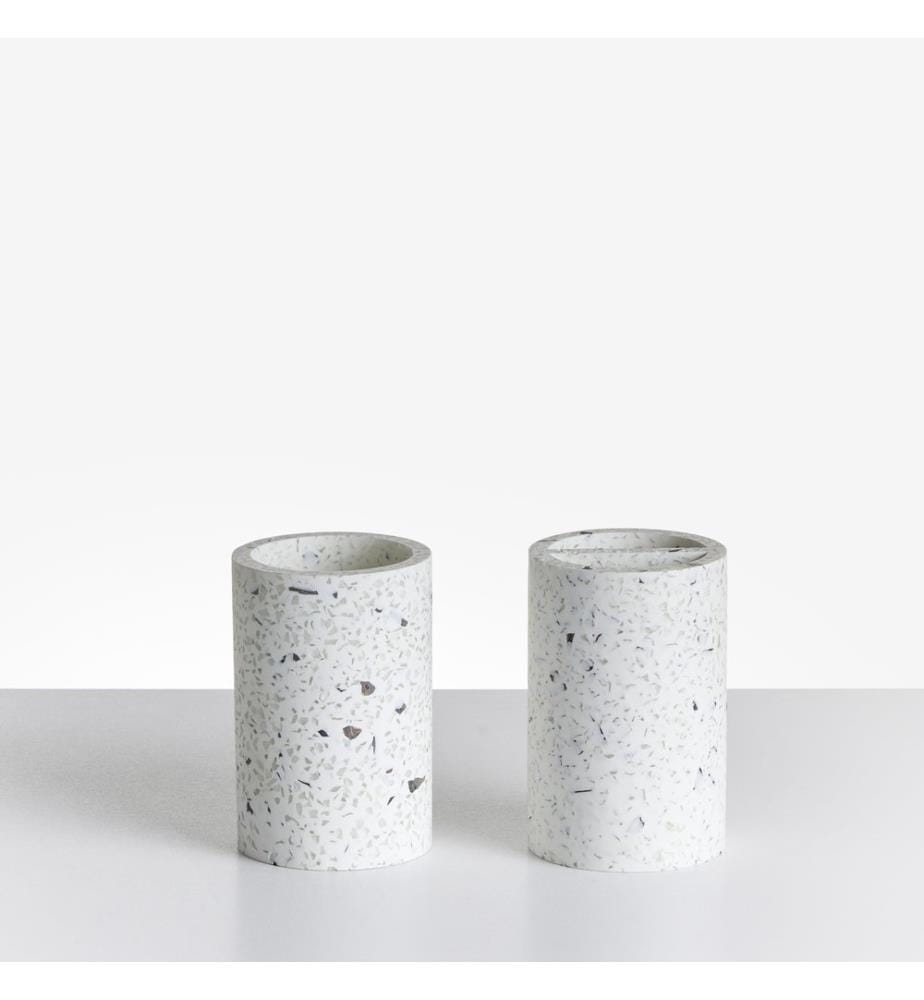 Badaccessoires Set 5-teilig PERENE Terrazzo Weiss