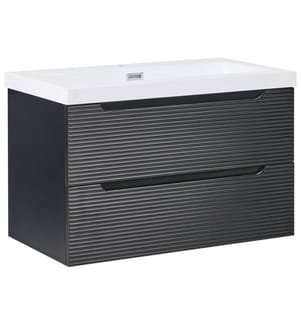 Wall Mounted Vanity Unit with Basin MAKANA Black