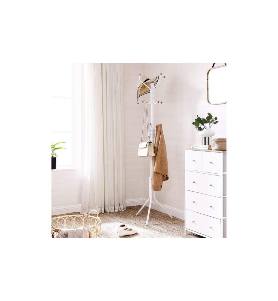 Songmics - Porte-manteau 182 cm, Blanc, Métal